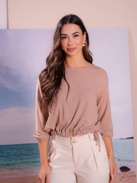 BLUSA FEMININA VISCOLINHO KOMPOSICAO PERFEITA