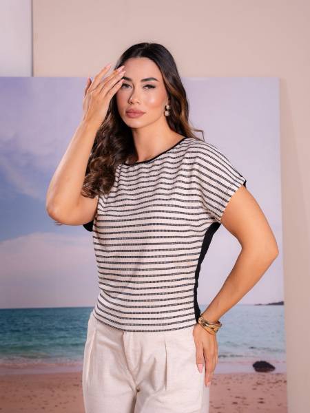 BLUSA LISTRADA KOMPOSICAO PERFEITA