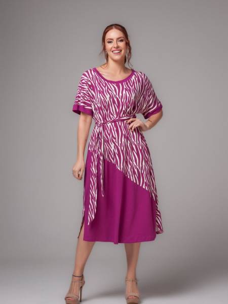 VESTIDO MALHARIA SUELEM VISCOLYCRA COM CINTO