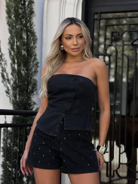 SHORT COM STRASS SUPER NATURAL GARDANA