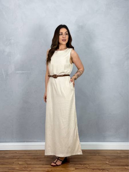 VESTIDO MIDI LINHO
