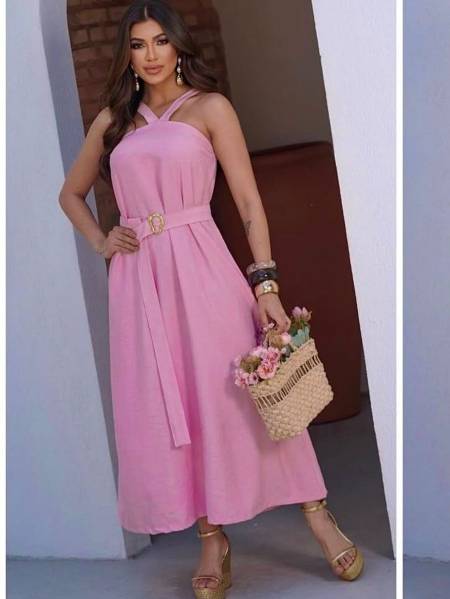VESTIDO MIDI MARANT COM BOJO