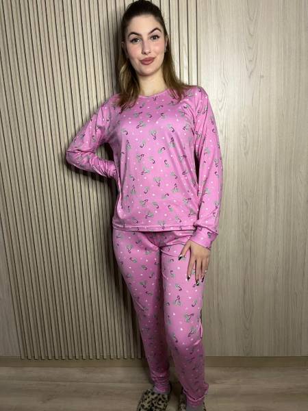PIJAMA LONGO ROSA SUEDE