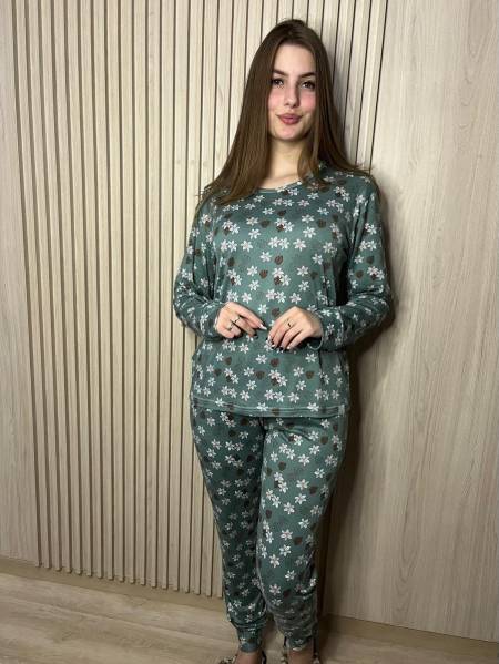 PIJAMA LONGO VERDE SUEDE