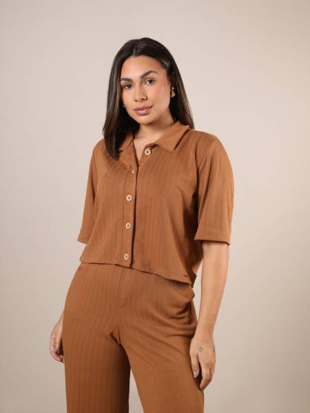 CAMISA KARINA TRICOT GOTA MARÍTIMA