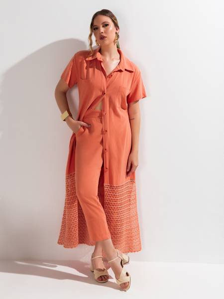 CHEMISE COM BARRADO EM TRICÔ