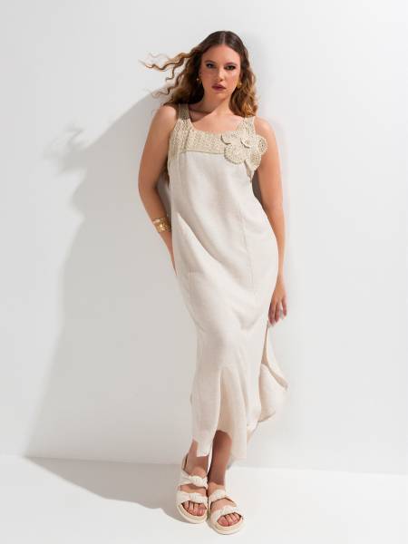 VESTIDO COM PALA DE TRICÔ