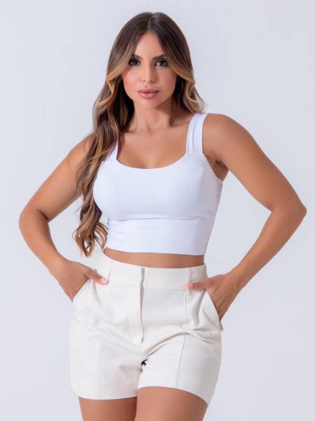 TOP ALONGADO DE MICROFIBRA E ALÇA REFORÇADA