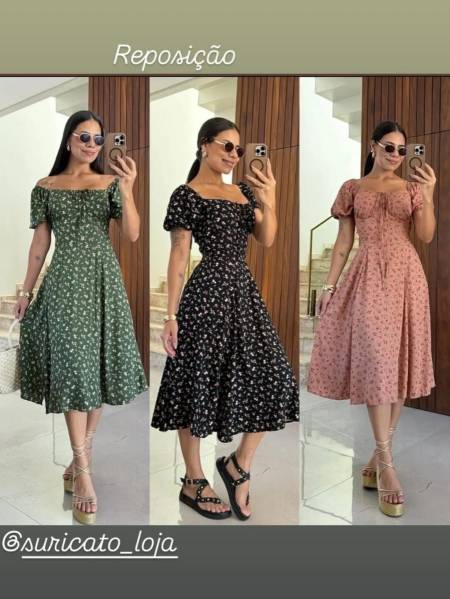 VESTIDO  CIGANANA COM ELASTICO NA MANGA
