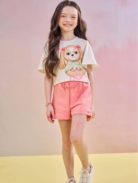 CONJUNTO BLUSA BOXY E SHORT LA PAZ KIDS