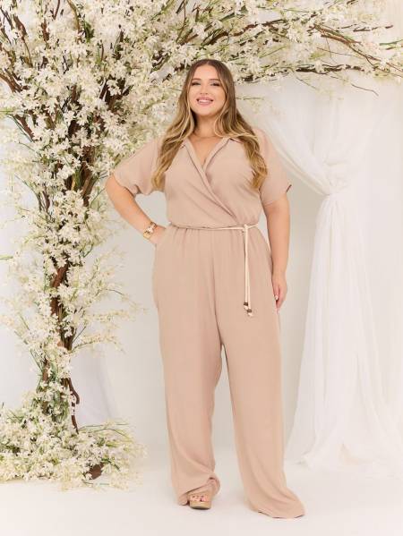 MACACÃO ALFAIATARIA SARJADA COM CORDAO