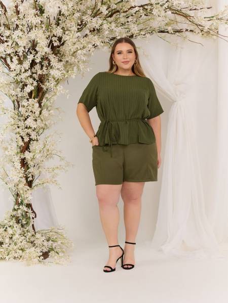 BLUSA DE AIR FLOW RISCA DE GIZ COM AMARRAÇÃO